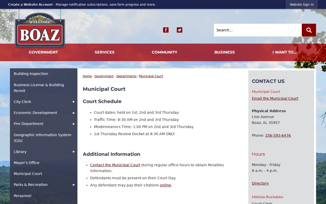 Boaz Municipal Court criminal case records