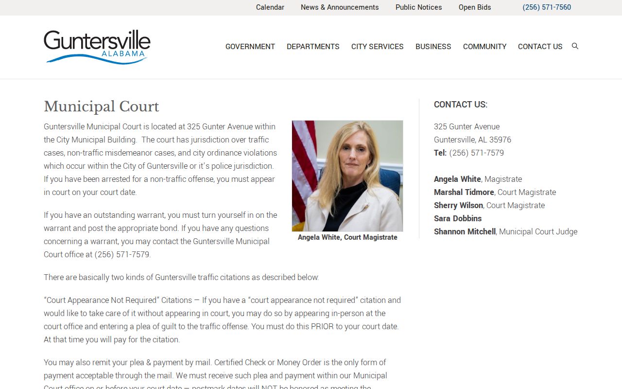 Guntersville Municipal Court criminal case records