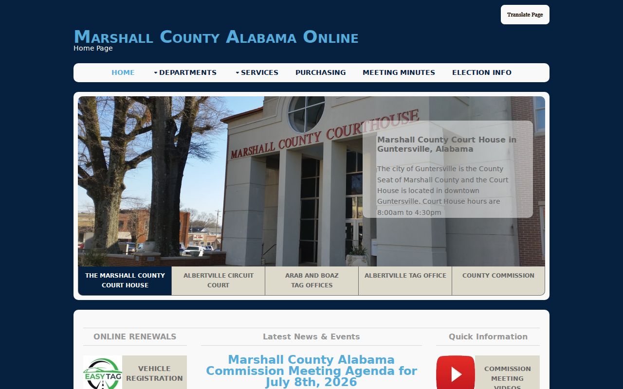 Marshall County criminal history county government portal