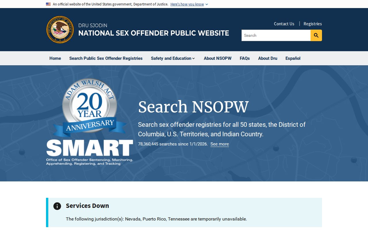 Marshall County sex offender lookup national NSOPW search